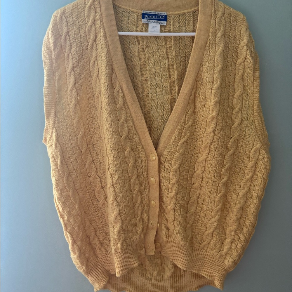 Pendleton Men’s Cable Knit Sweater - Yellow